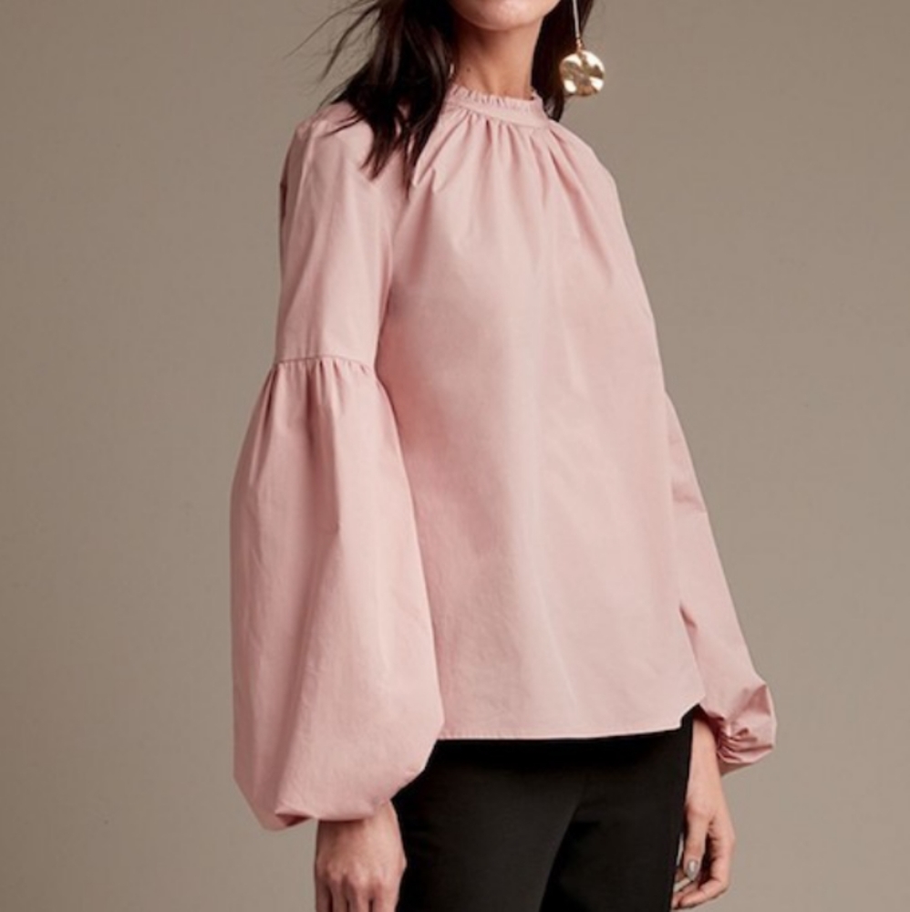 Vince Camuto peasant puff long sleeve blou…